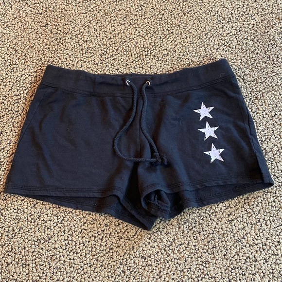 So Nikki Black Drawstring Shorts w/ Silver Stars Size Sm in Like New Condition - Picture 1 of 8